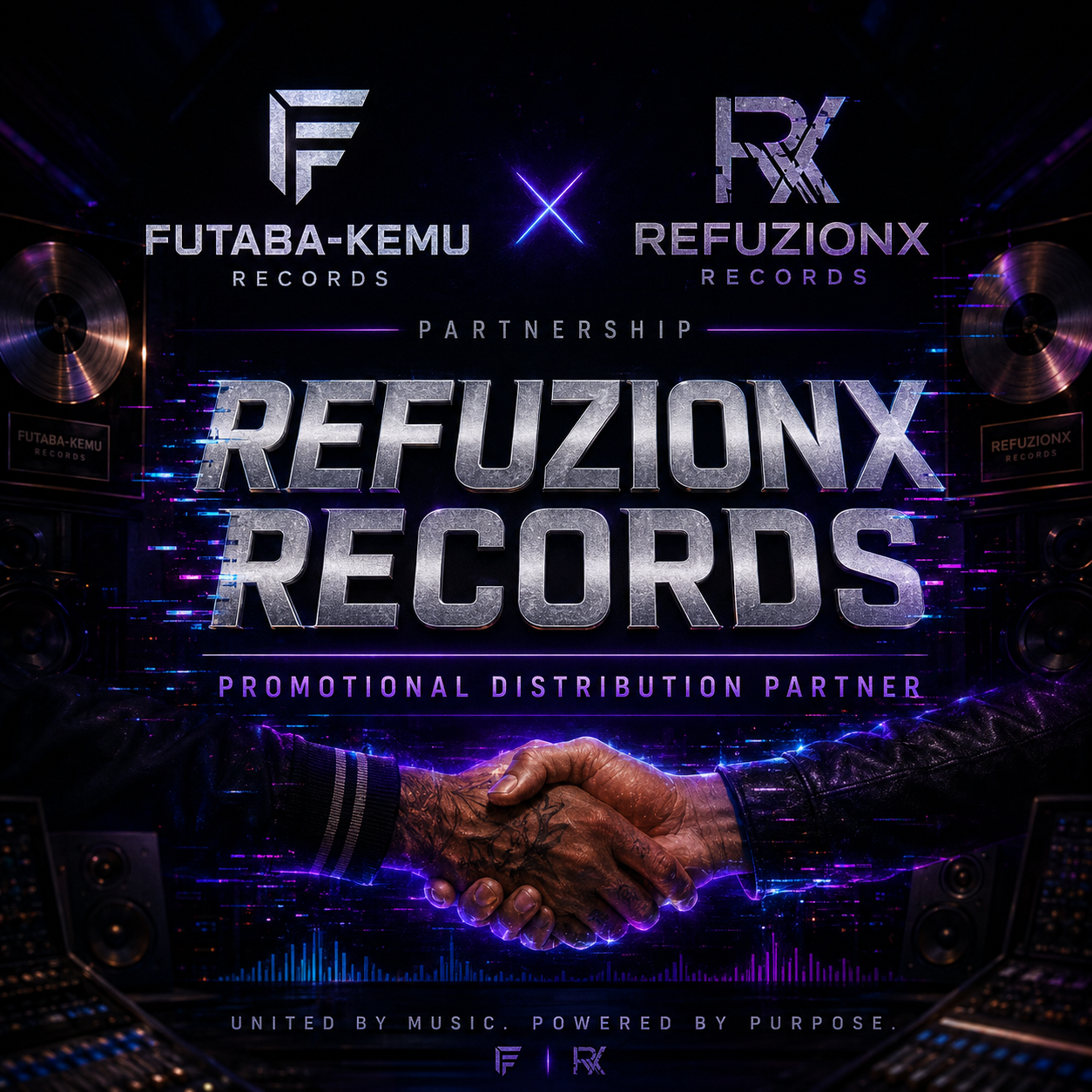 Refuzionx Records promotional distribution partner badge